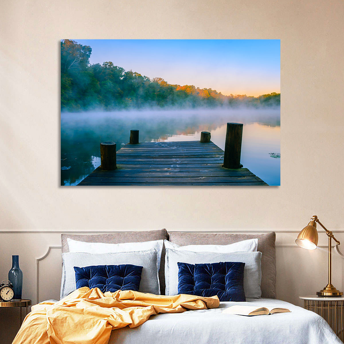 Misty Dock, Mt Saint Francis Wall Art