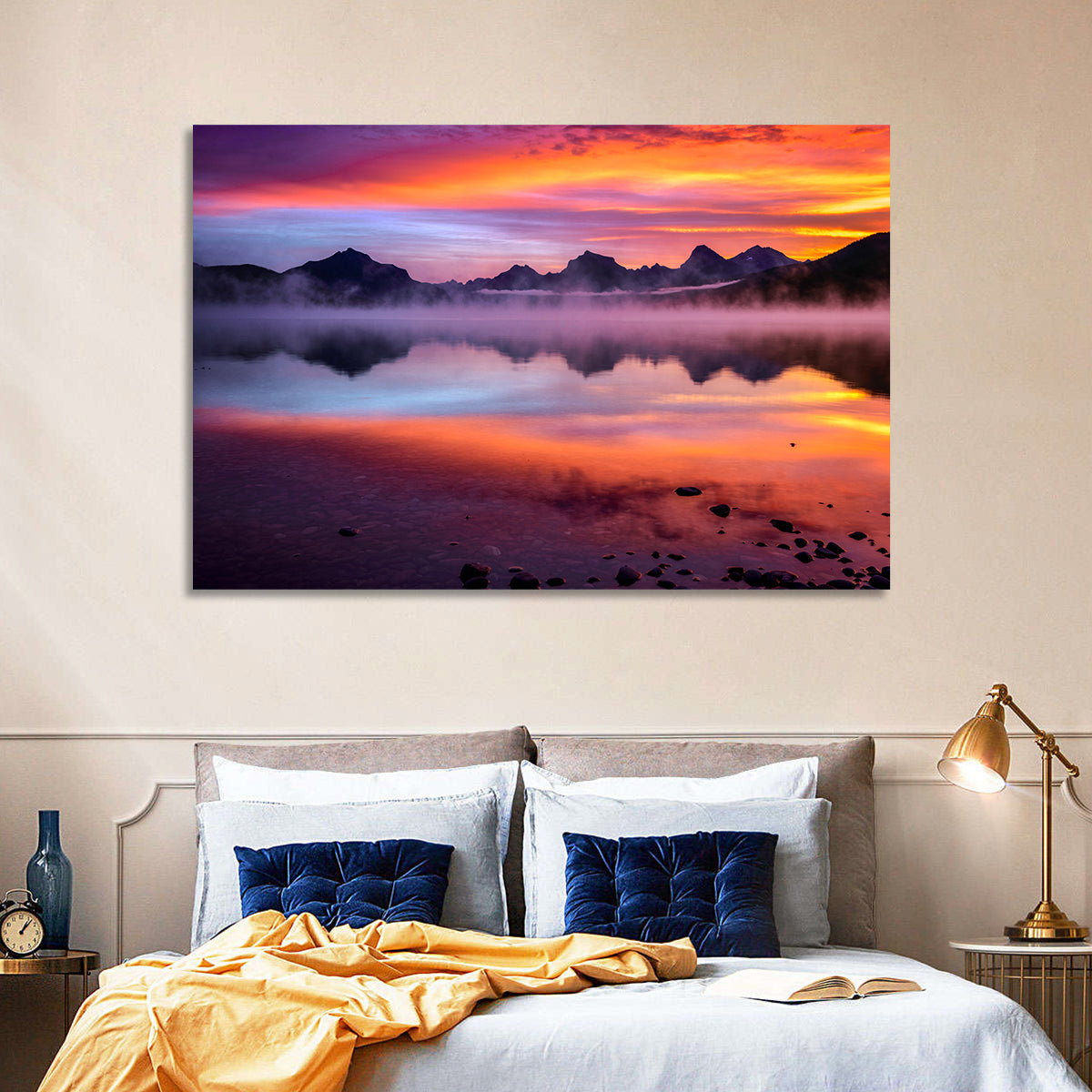 Lake Mcdonald Misty Sunset Wall Art