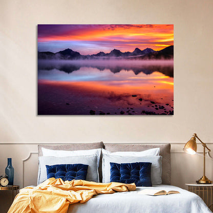 Lake Mcdonald Misty Sunset Wall Art