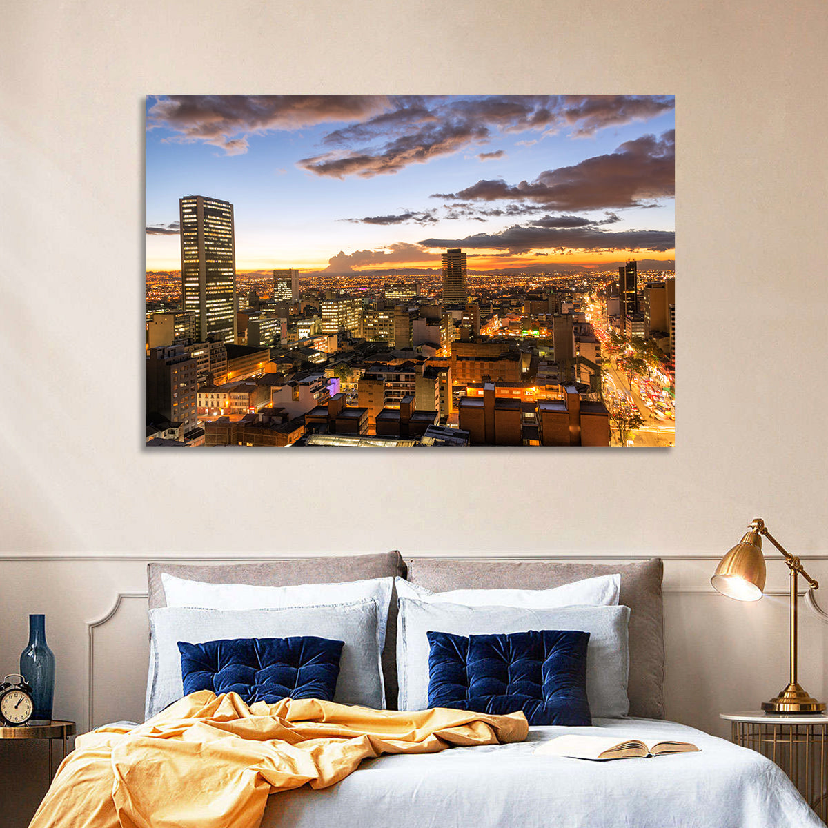 Bogota Twilight Cityscape Wall Art