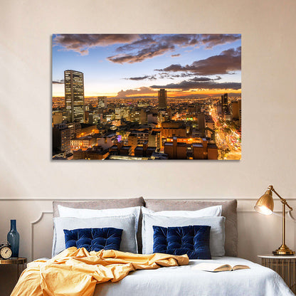 Bogota Twilight Cityscape Wall Art