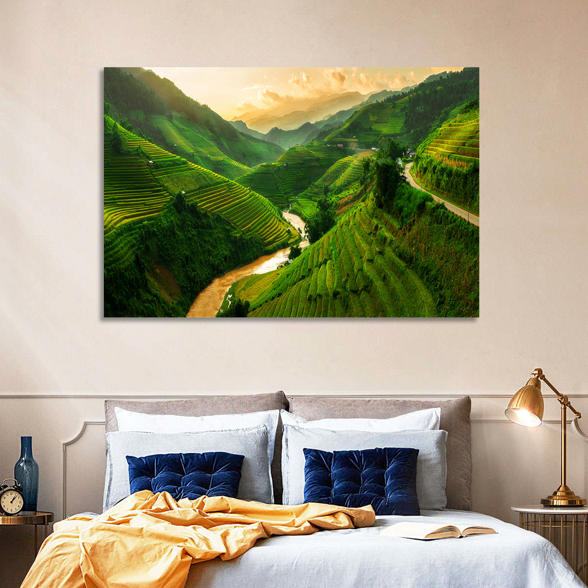 Mu Cang Chai Rice Terraces Wall Art in a room, landscape