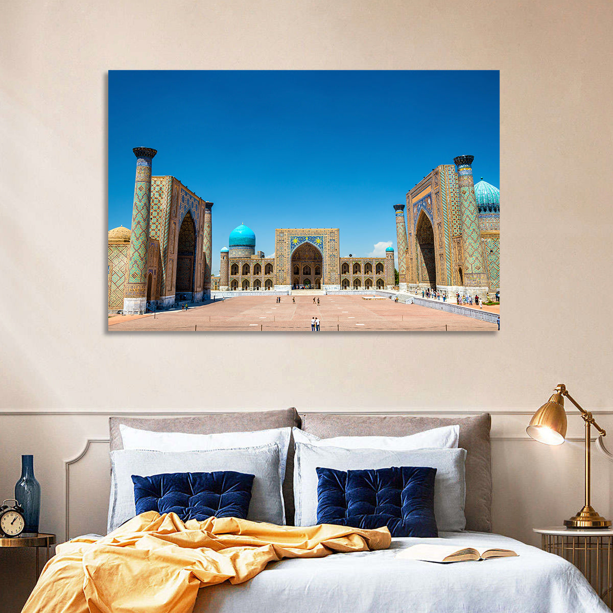 Registan Square, Samarkand Wall Art in a room, landscape