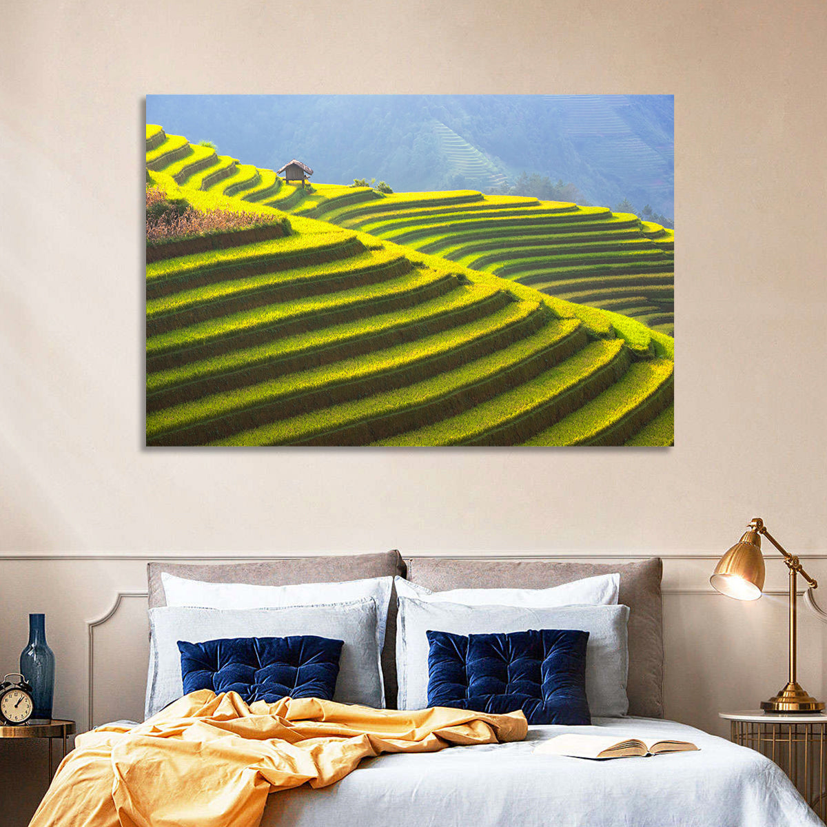 Mu Cang Chai Rice Terraces Wall Art in a room, landscape