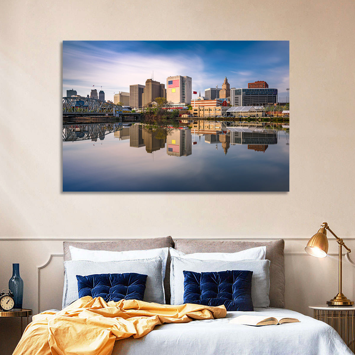 Newark Skyline Reflection Wall Art