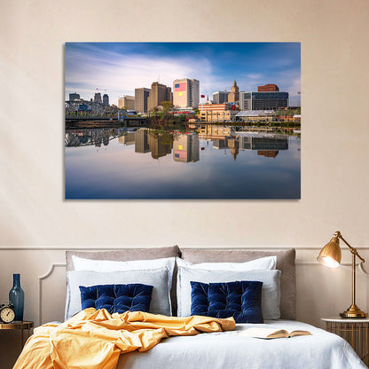 Newark Skyline Reflection Wall Art
