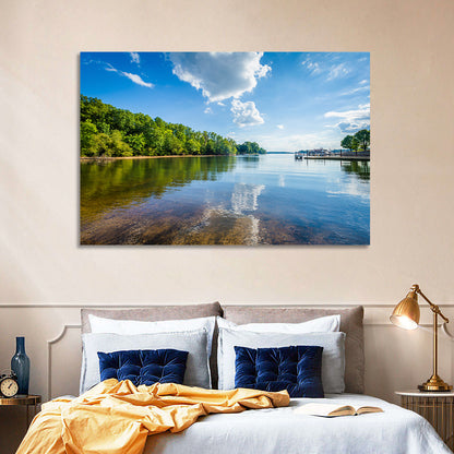 Lake Norman Dockside Reflection Wall Art