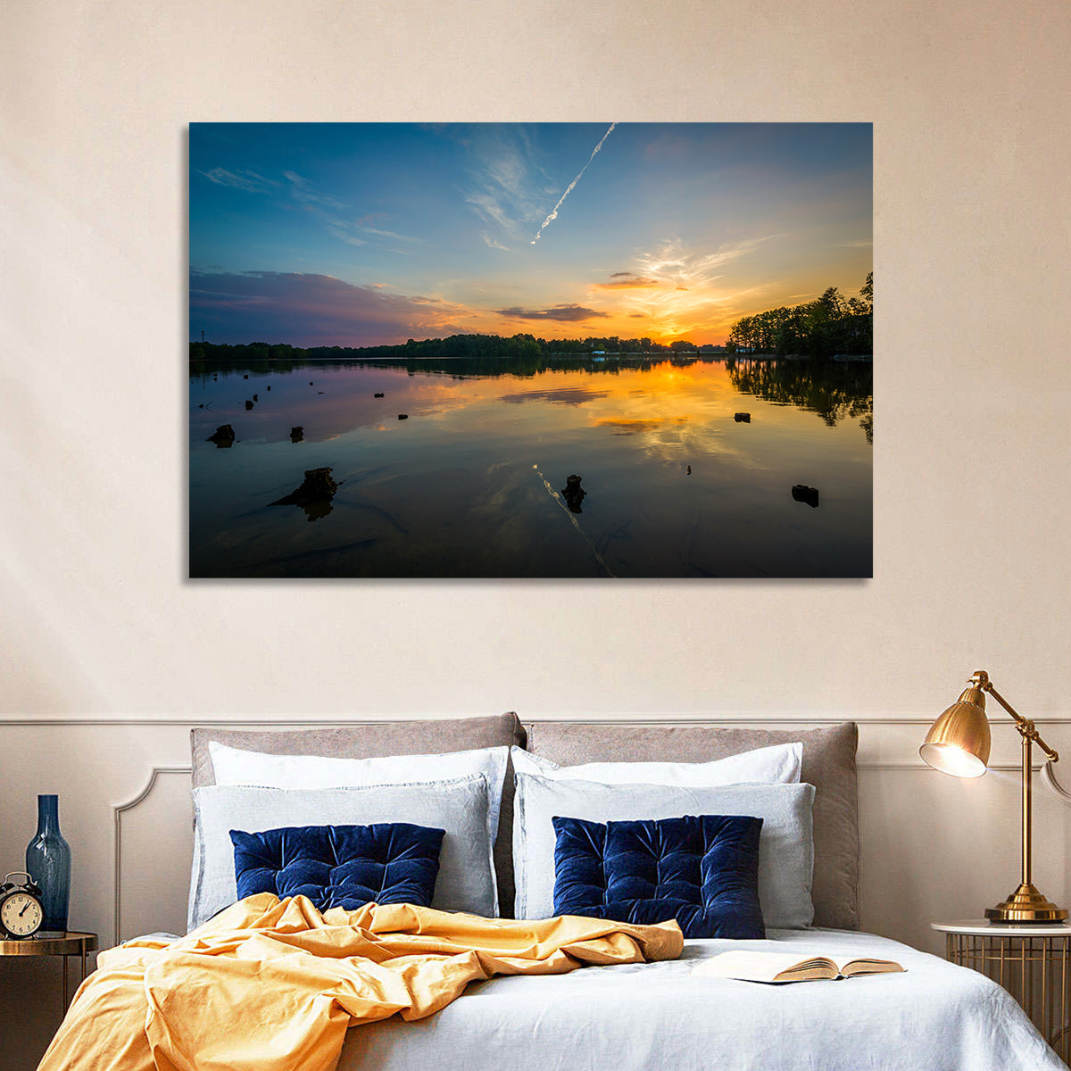 Lake Norman Sunset Reflection Wall Art