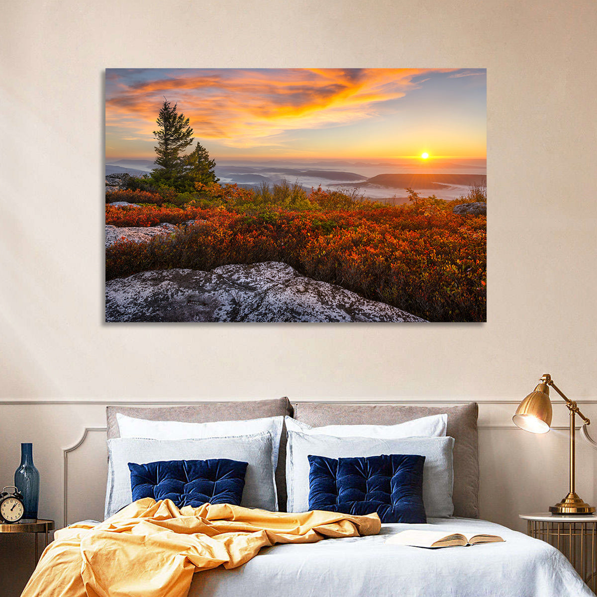 Sunrise Over Dolly Sods Wall Art in a room, landscape
