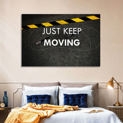 Just Keep Moving Jump Rope Quote Wall Art