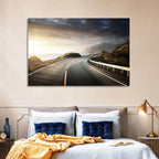 Golden Sunrise Coastal Road Wall Art