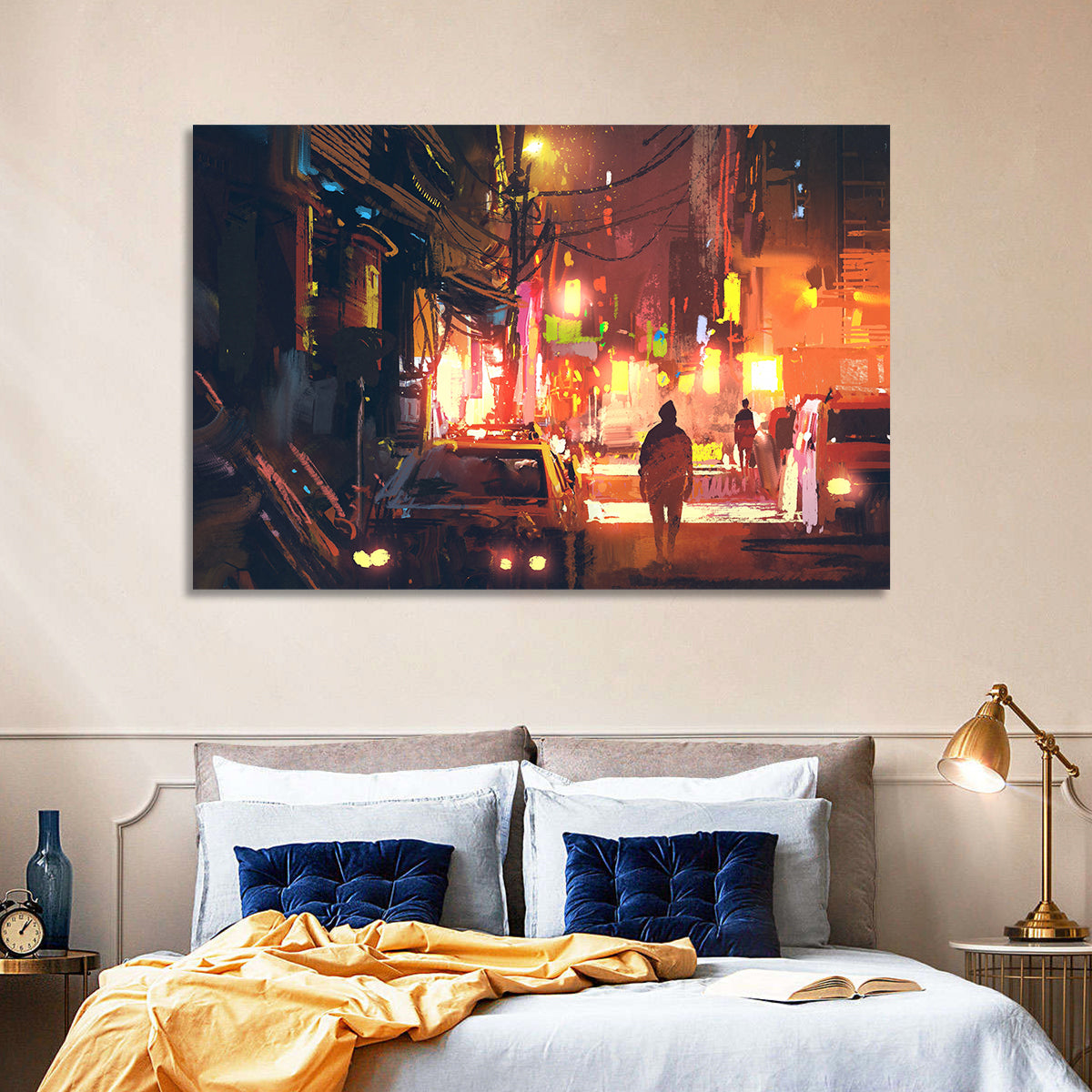 Old Street Lights at Night Wall Art