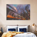 Futuristic Industrial Cityscape Wall Art