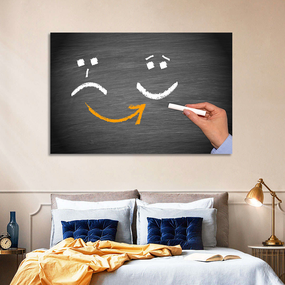 Chalkboard Mood Shift Smiley Arrow Wall Art