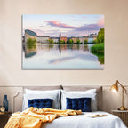 Copenhagen Lake at Sunset Wall Art