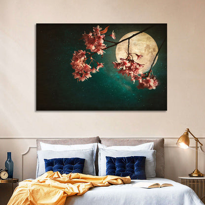 Moonlit Sakura Blossoms Wall Art