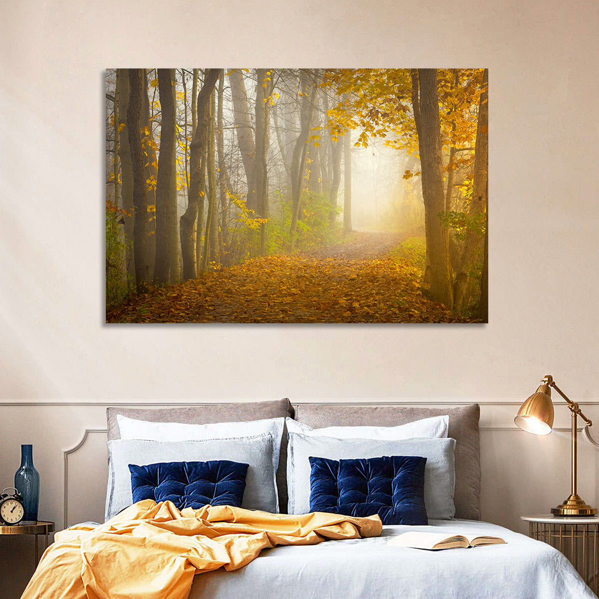Cuyahoga Valley Autumn Path Wall Art in a room, landscape