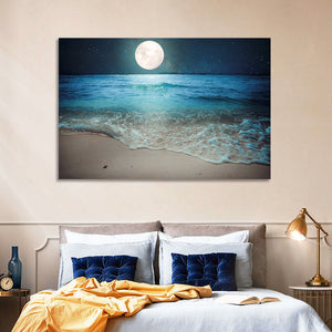 Beach Night & Moon Wall Art