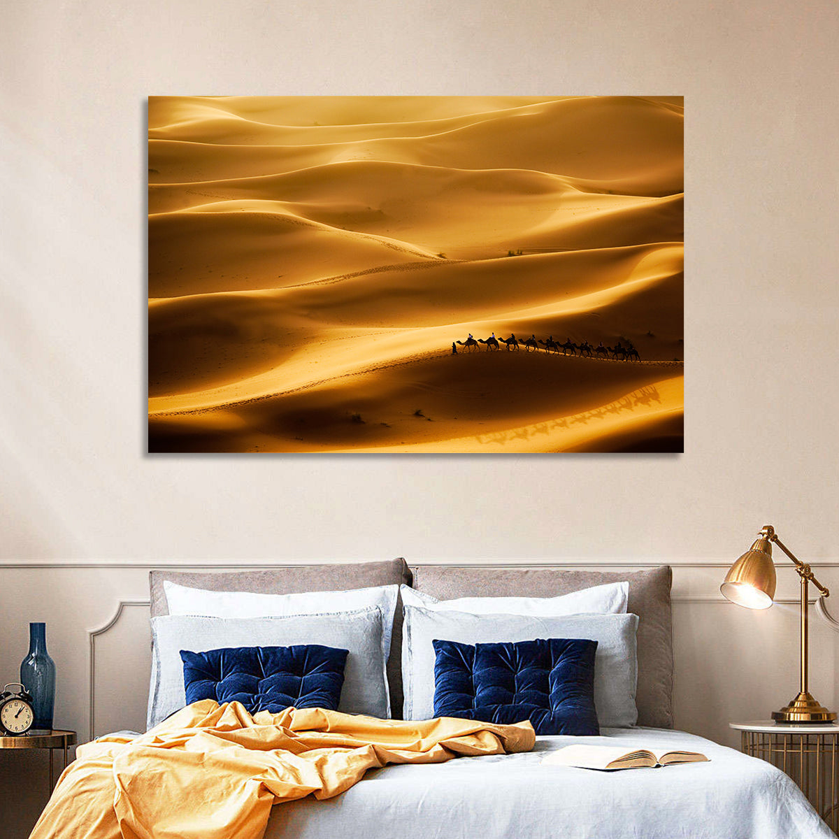 Golden Hour Camel Caravan Wall Art