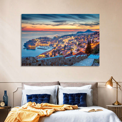Old Town Dubrovnik at Dusk Wall Art