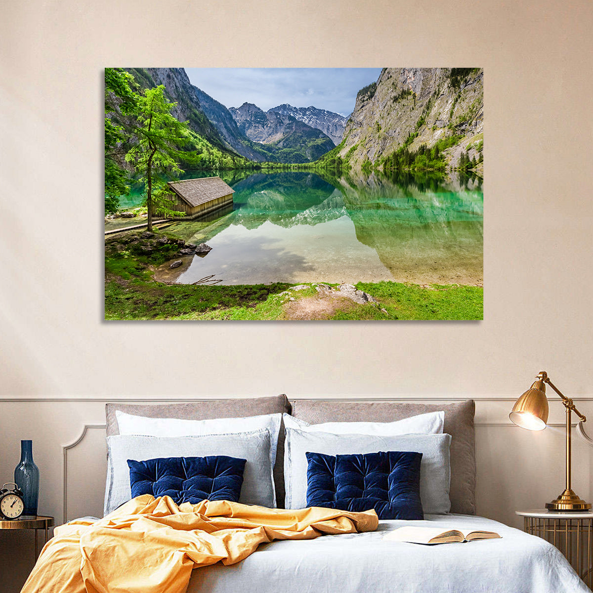 Obersee Boathouse Reflection Wall Art