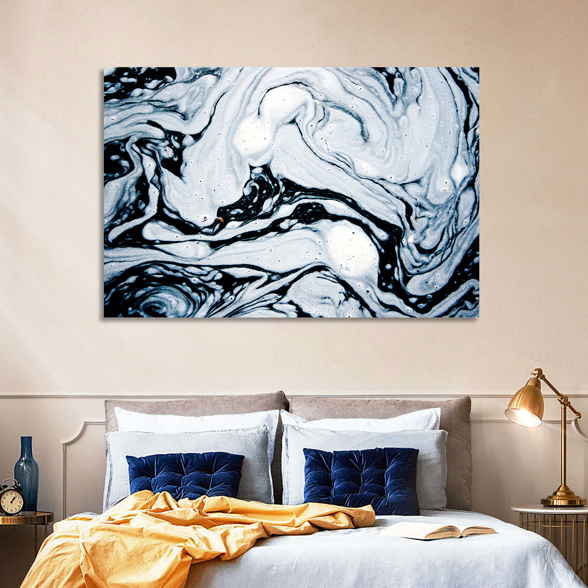Foam Swirl Abstract Wall Art in a room, landscape