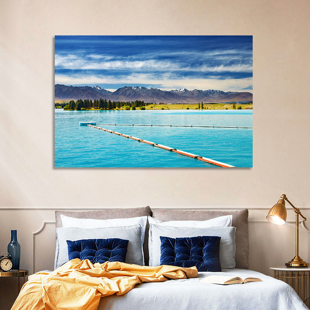 Lake Ruataniwha Landscape Wall Art in a room, landscape