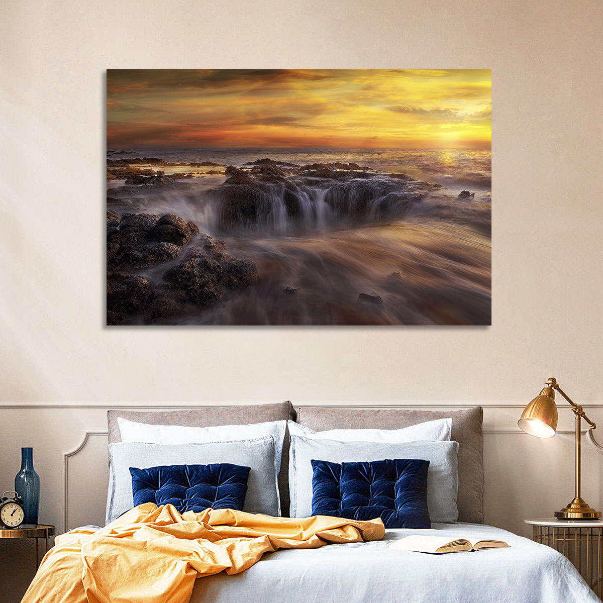 Thors Well at Cooks Chasm Sunset Wall Art in a room, landscape