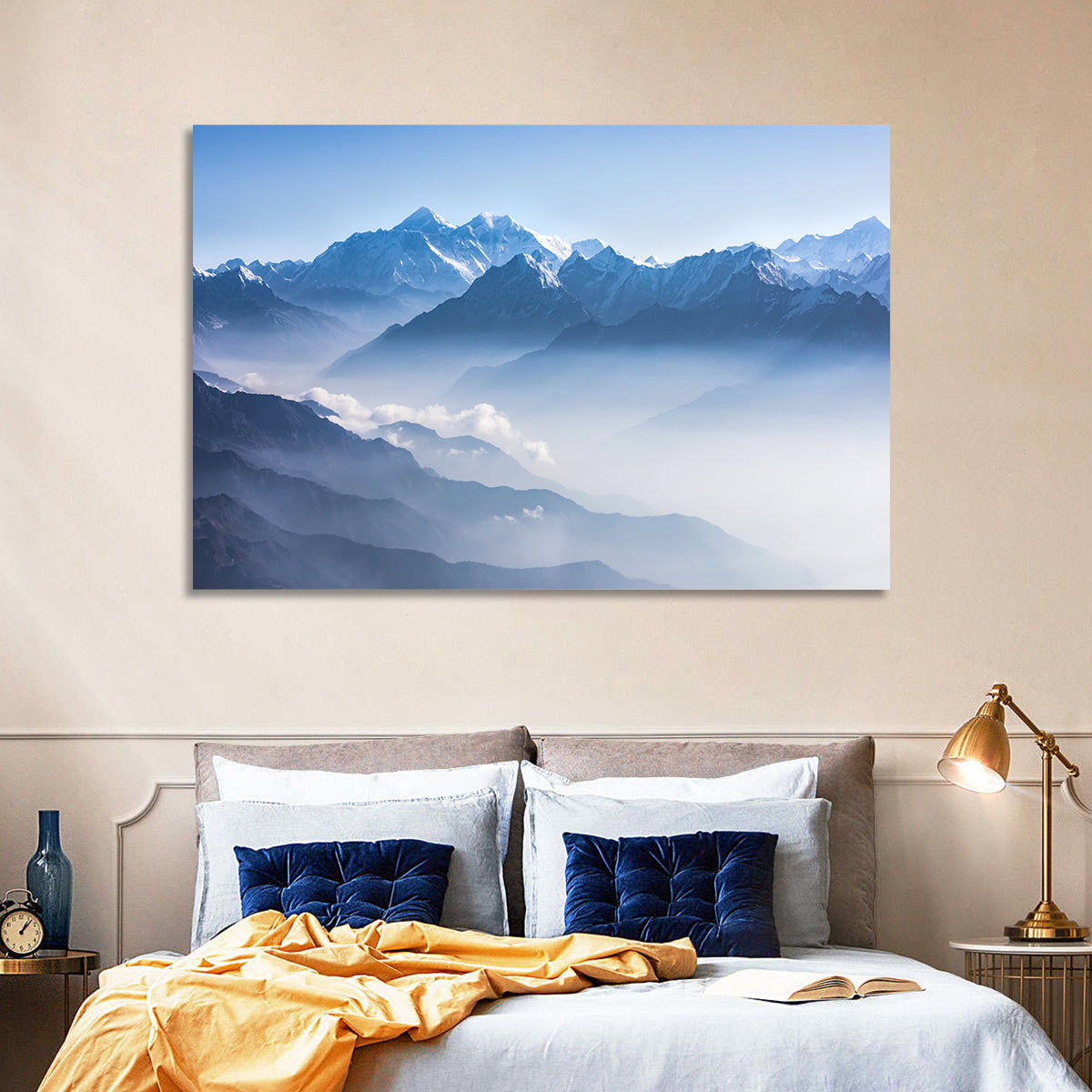 Mount Everest Wall Art in a room, landscape