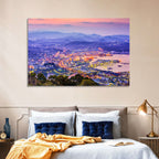 Sasebo Downtown Twilight Harbor Wall Art