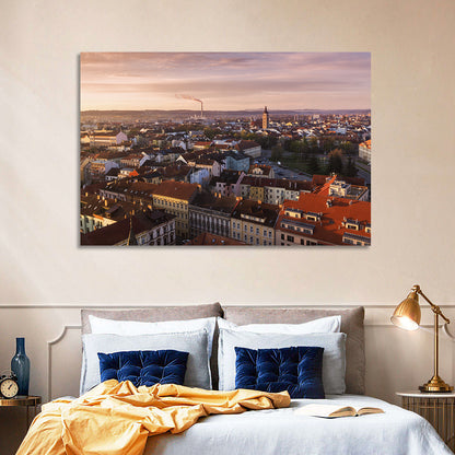 Red Tiled Rooftops at Golden Hour Wall Art