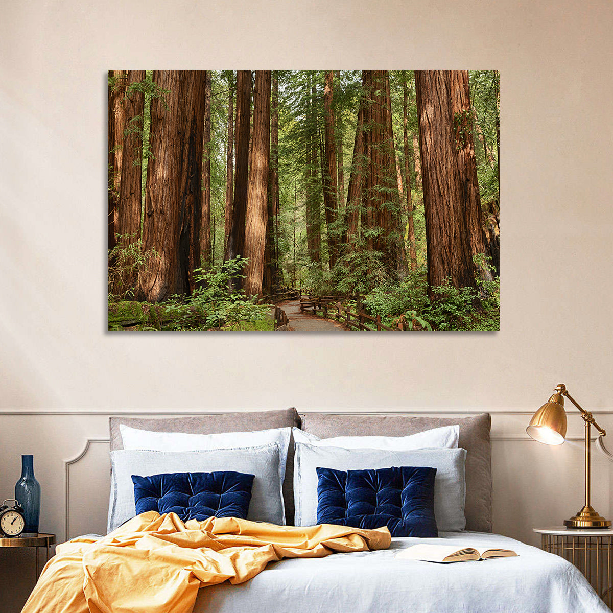Muir Woods Redwood Trail Wall Art in a room, landscape