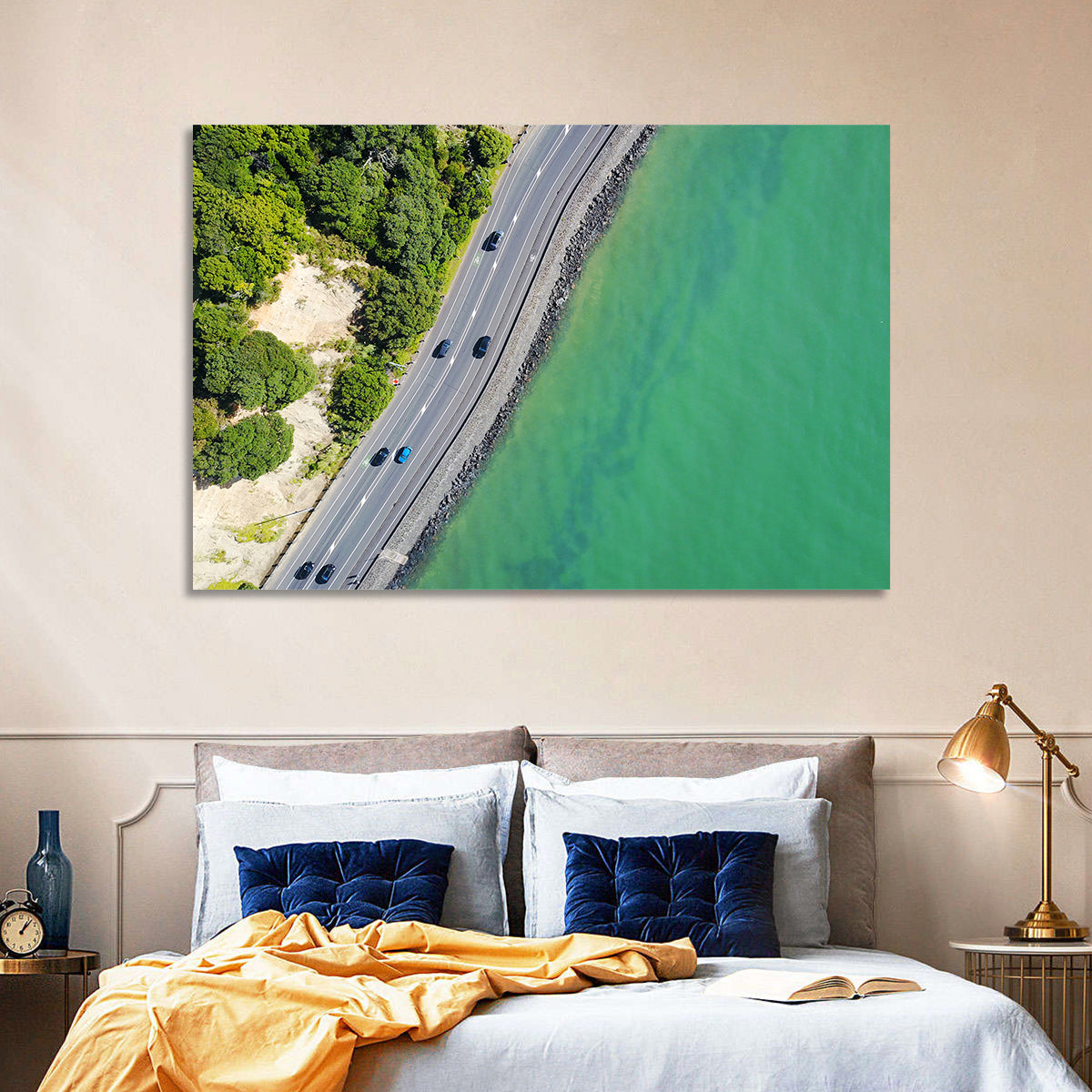 Auckland Coastal Highway Aerial View Wall Art