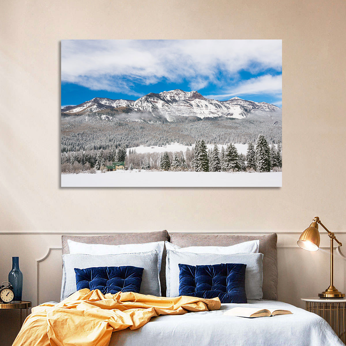Colorado Snowy Mountain Cabin Wall Art