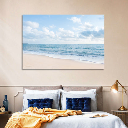 Minimalist Sandy Beach and Gentle Waves Wall Art