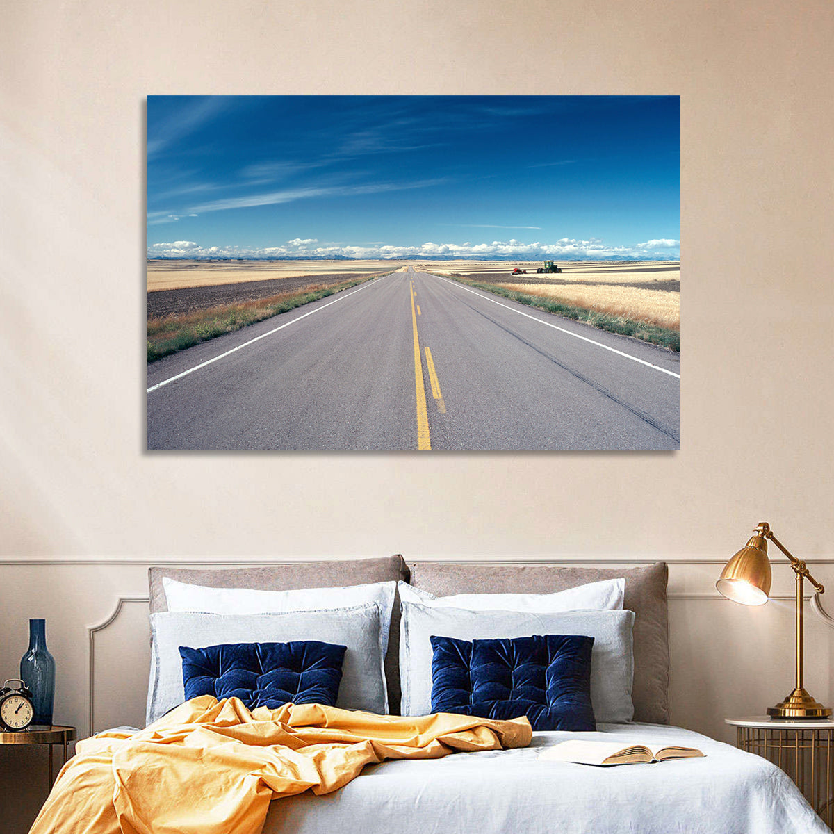 Infinite Road, Montana Wall Art in a room, landscape