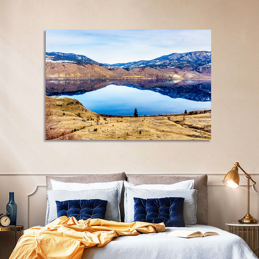 Kamloops Lake Sunset with Snow Capped Peaks Wall Art