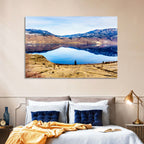 Kamloops Lake Sunset with Snow Capped Peaks Wall Art