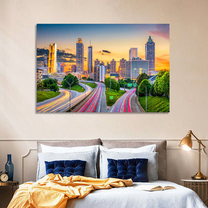 Atlanta Skyline at Dusk Wall Art