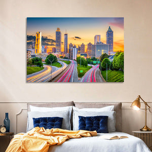 Atlanta City Skyline Wall Art