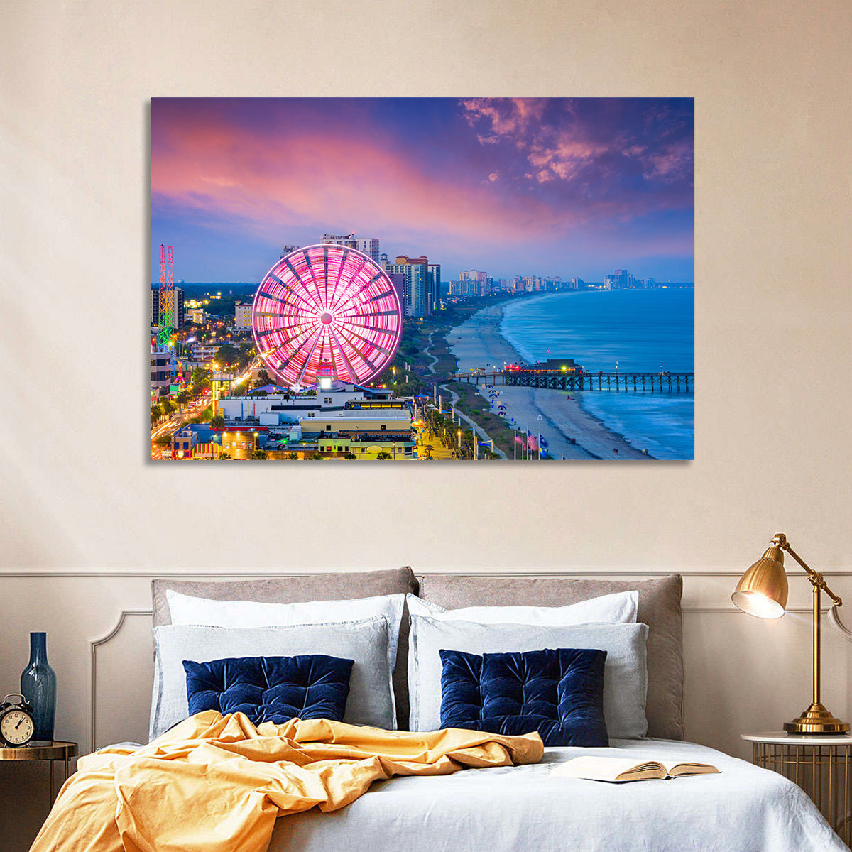 Myrtle Beach Skywheel at Twilight Wall Art in a room, landscape
