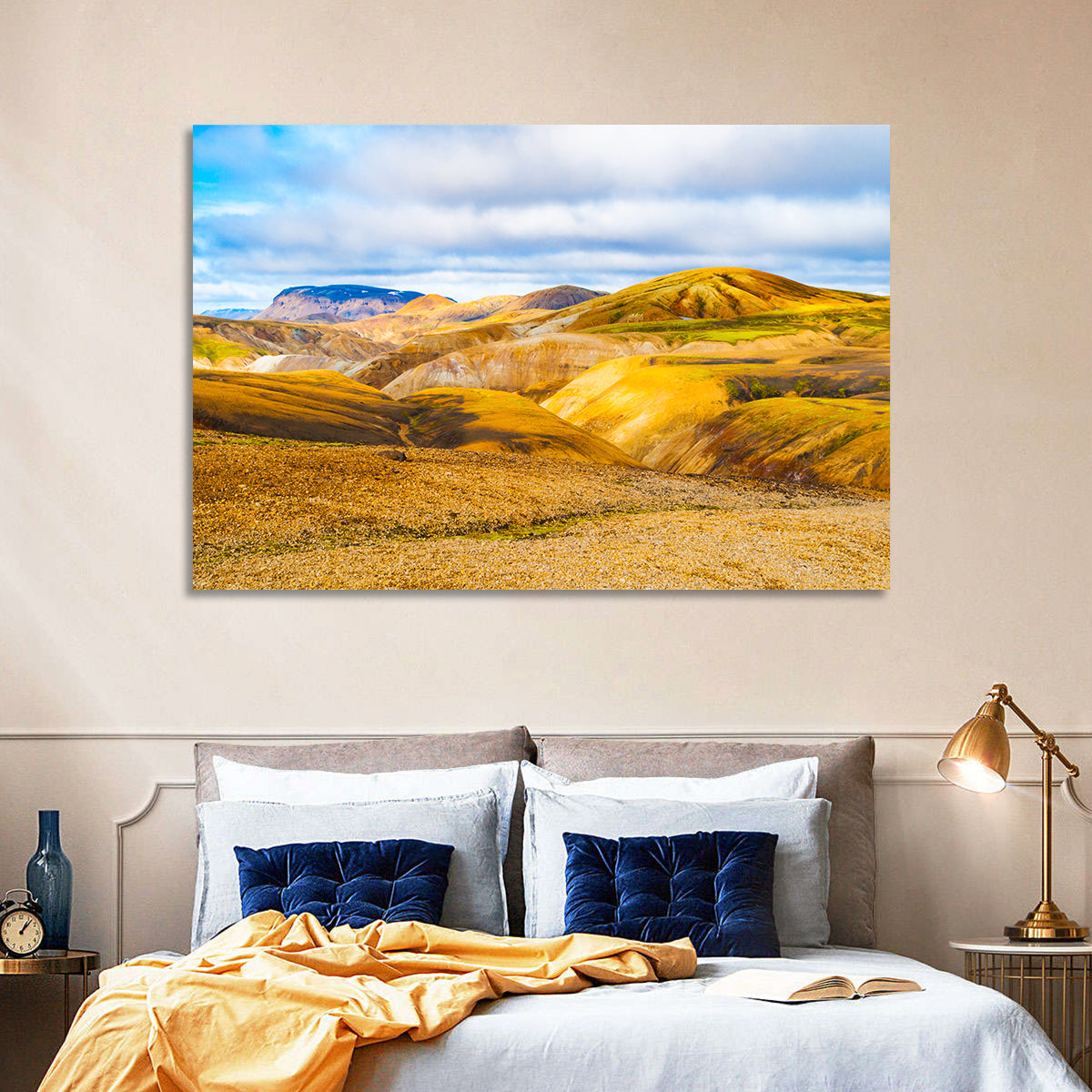 Landmannalaugar Rhyolite Mountains Wall Art in a room, landscape