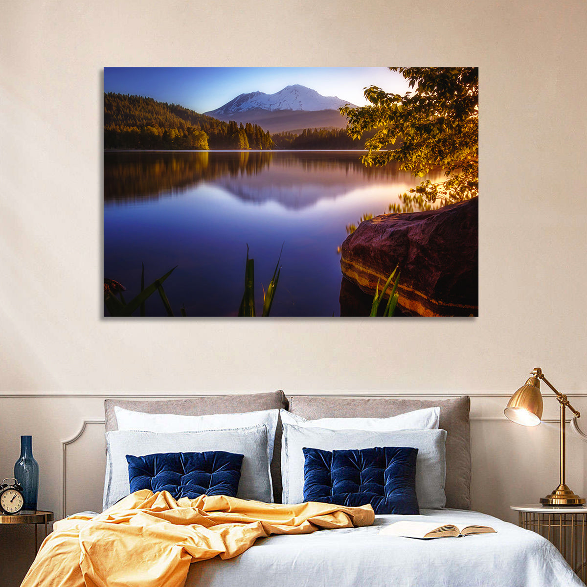 Mt Shasta Reflection at Lake Siskiyou Wall Art