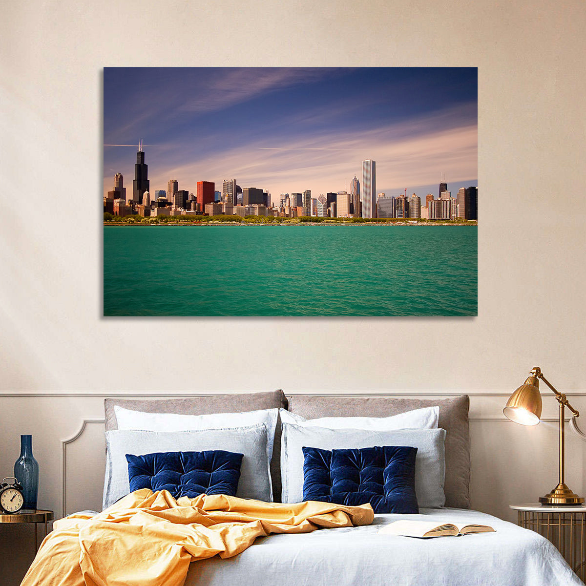 Chicago Skyline Above Lake Michigan Wall Art
