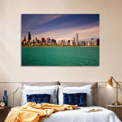 Chicago Skyline Above Lake Michigan Wall Art