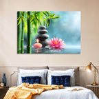 Zen Massage Stones with Waterlily Wall Art