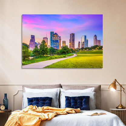 Houston Skyline at Dusk Wall Art