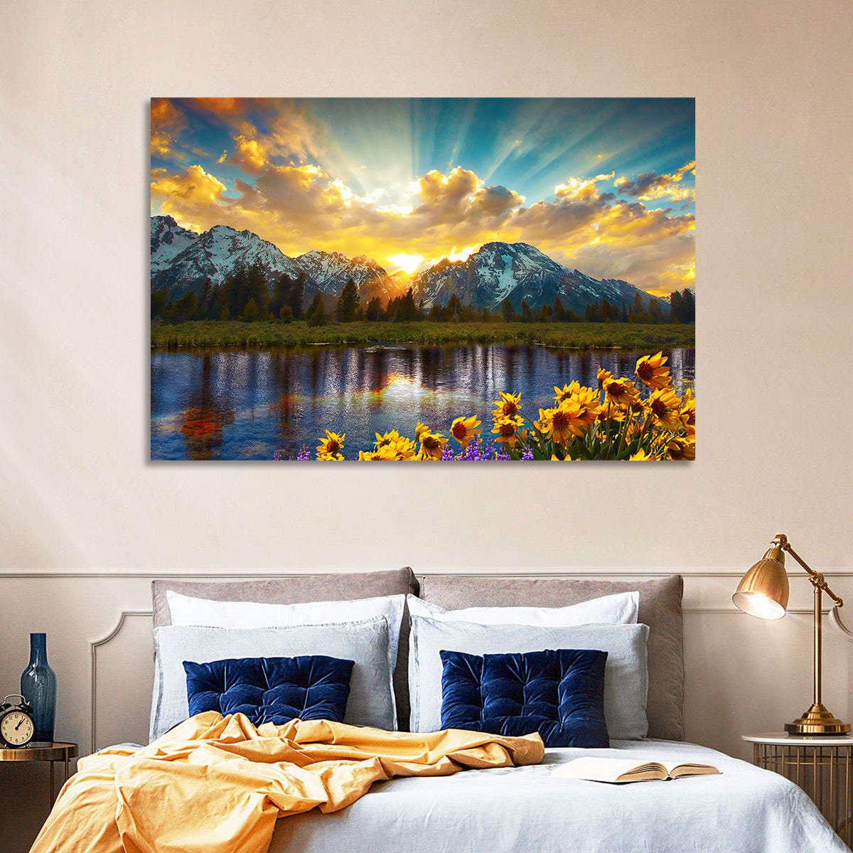 Grand Teton Sunrise Reflection Wall Art