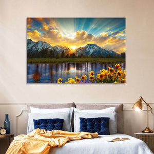 Grand Tetons Mountains Reflection Wall Art