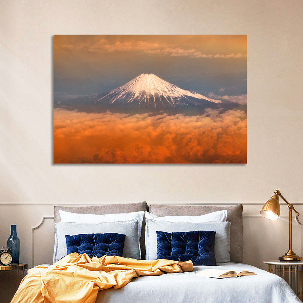 Snow-capped Mount Fuji at Sunset Wall Art